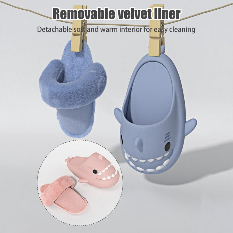 Non-Slip Furry Shark Slides Introducing the Non-Slip Furry Shark Slides – the perfect footwear for any occasion! These slippers are made from waterproof materials and boast non-slip soles, making them ideal for use both indoors and outdoors. Crafted with